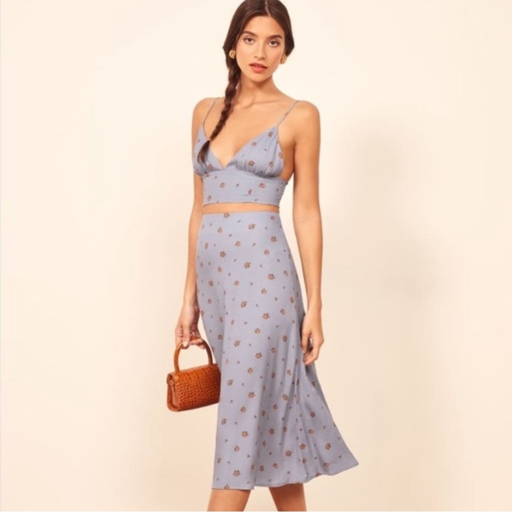 reformation catania skirt set